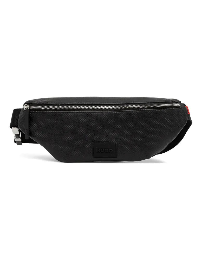 HUGO BOSS Perforierte Gürteltasche aus Faux-Leder - Schwarz Schwarz