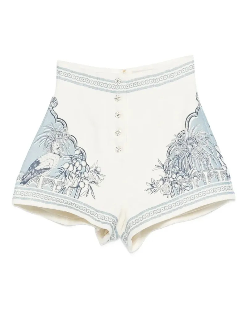 ALEMAIS Villa Romantica Shorts mit Print - Weiß Weiß