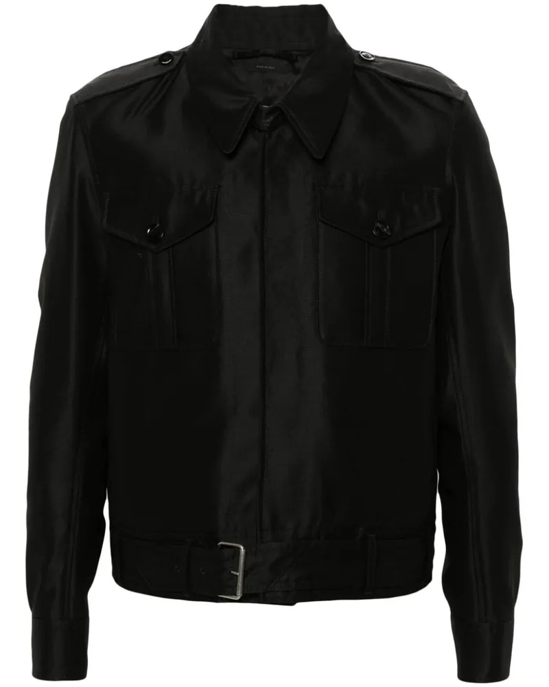 Tom Ford Military-Jacke mit Knöpfen - Schwarz Schwarz