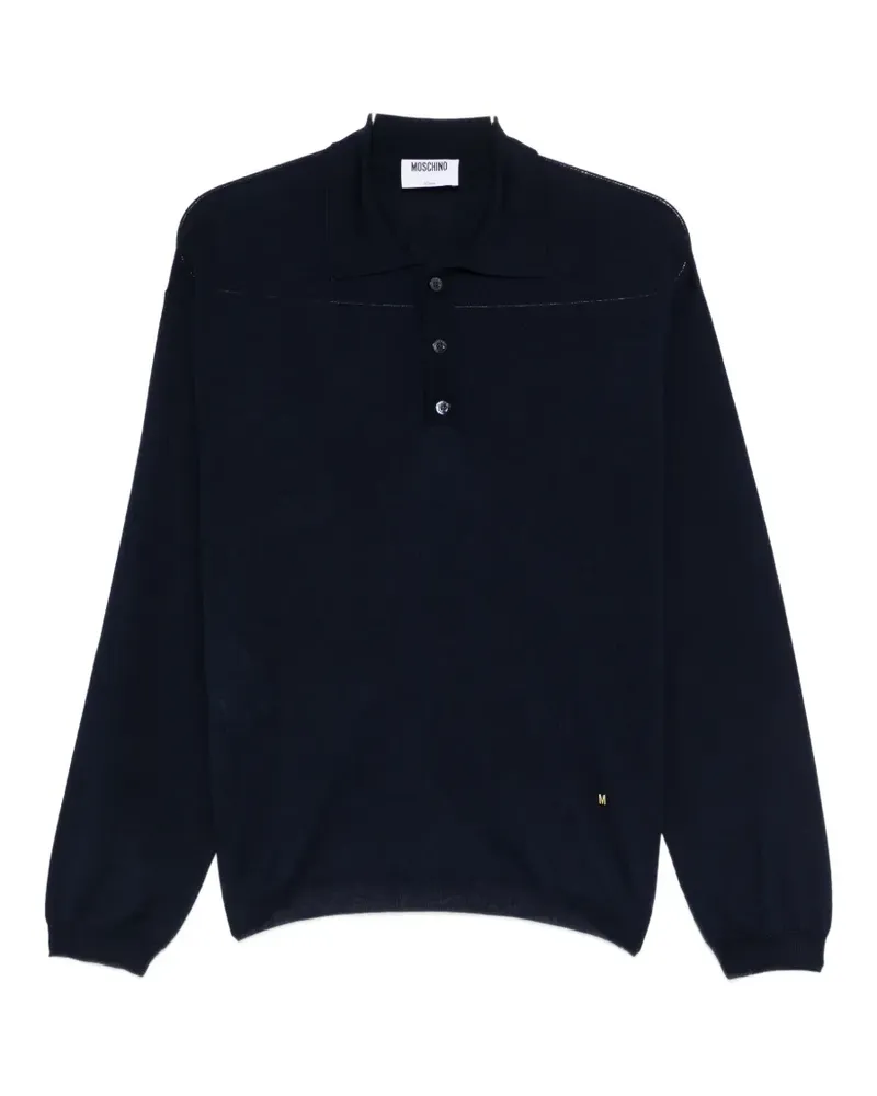 Moschino button logo polo shirt - Blau Blau