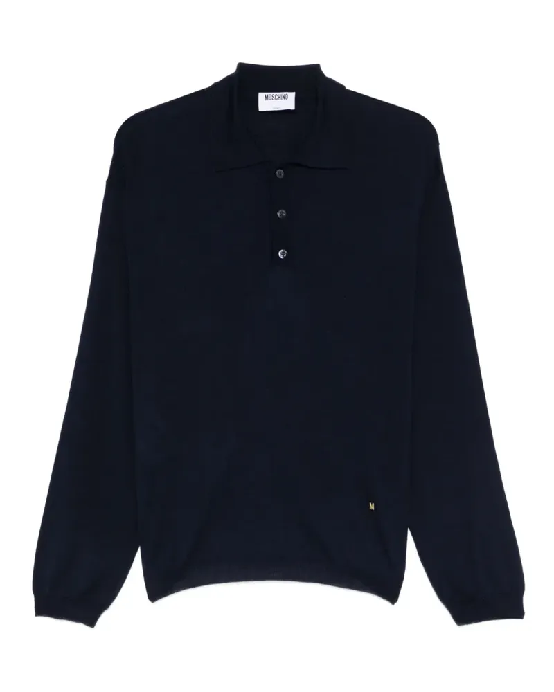 Moschino button logo polo shirt - Blau Blau