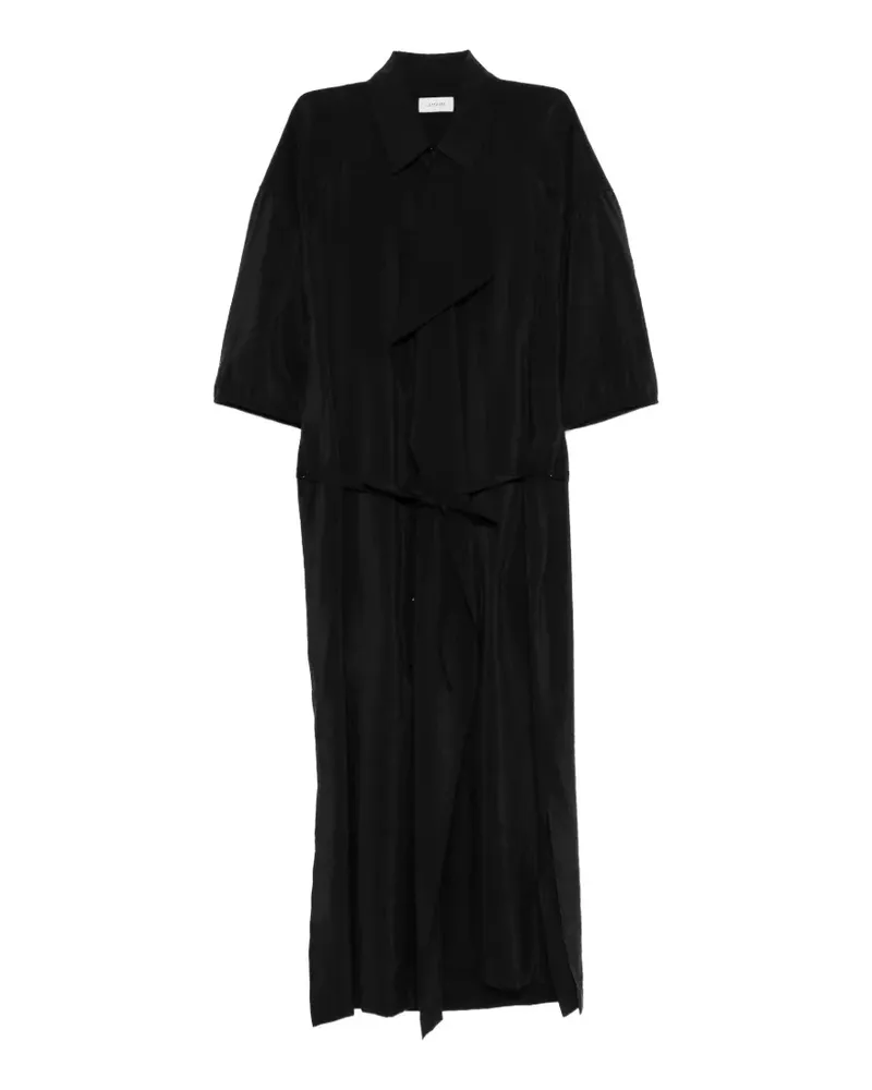 Christophe Lemaire Asymmetrisches Hemdkleid - Schwarz Schwarz