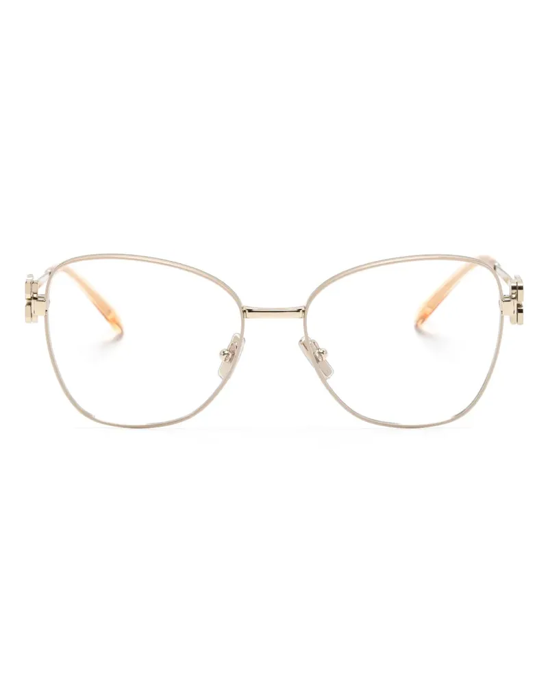 Miu Miu Brille mit Logo-Schild - Gold Gold