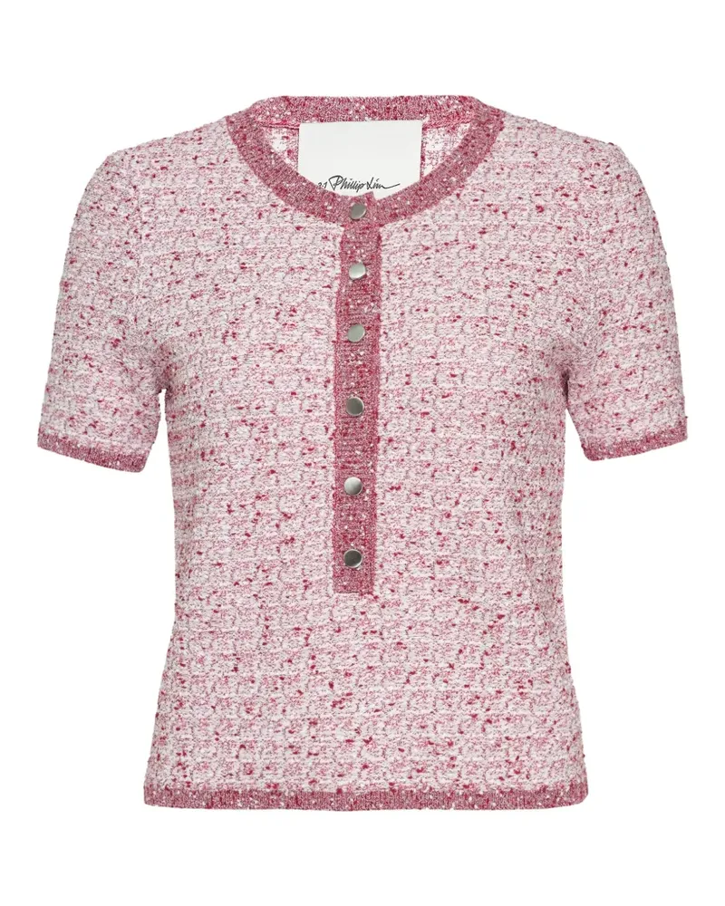 3.1 phillip lim short-sleeved bouclé top - Rot Rot
