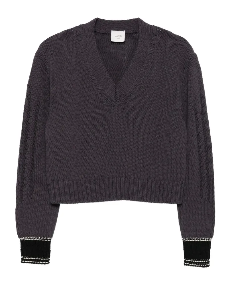 ALYSI Pullover mit Zopfmuster - Grau Grau