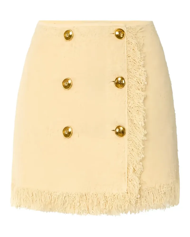 Elisabetta Franchi bouclé fringed mini skirt - Gelb Gelb
