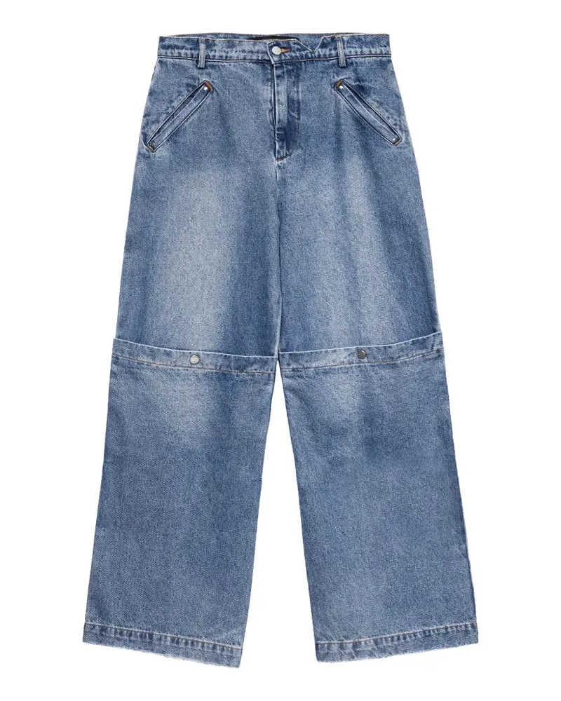 Spencer Badu patchwork-detail wide-leg jeans - Blau Blau
