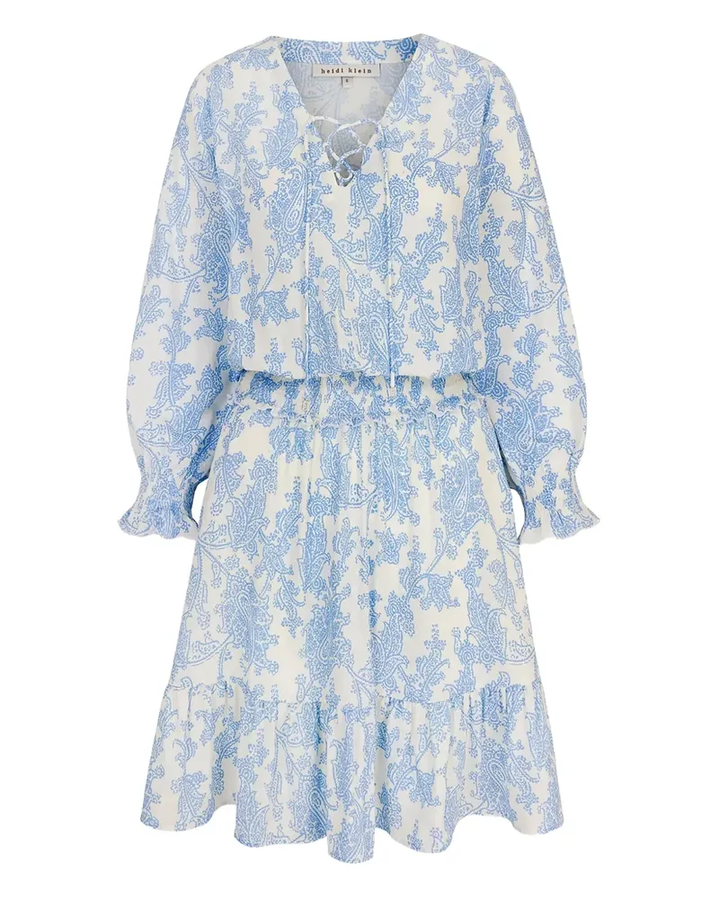 Heidi Klein Gerüschtes Minikleid mit Schnürung - Blau Blau