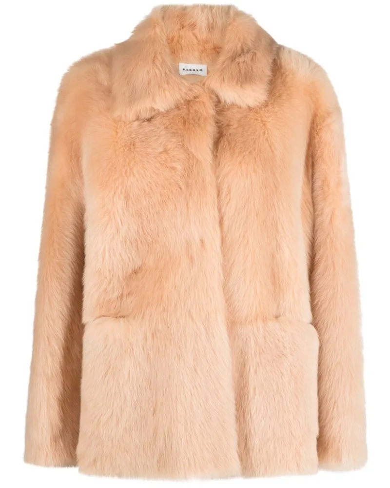 P.A.R.O.S.H. Mantel mit spitzem Kragen - Nude Nude