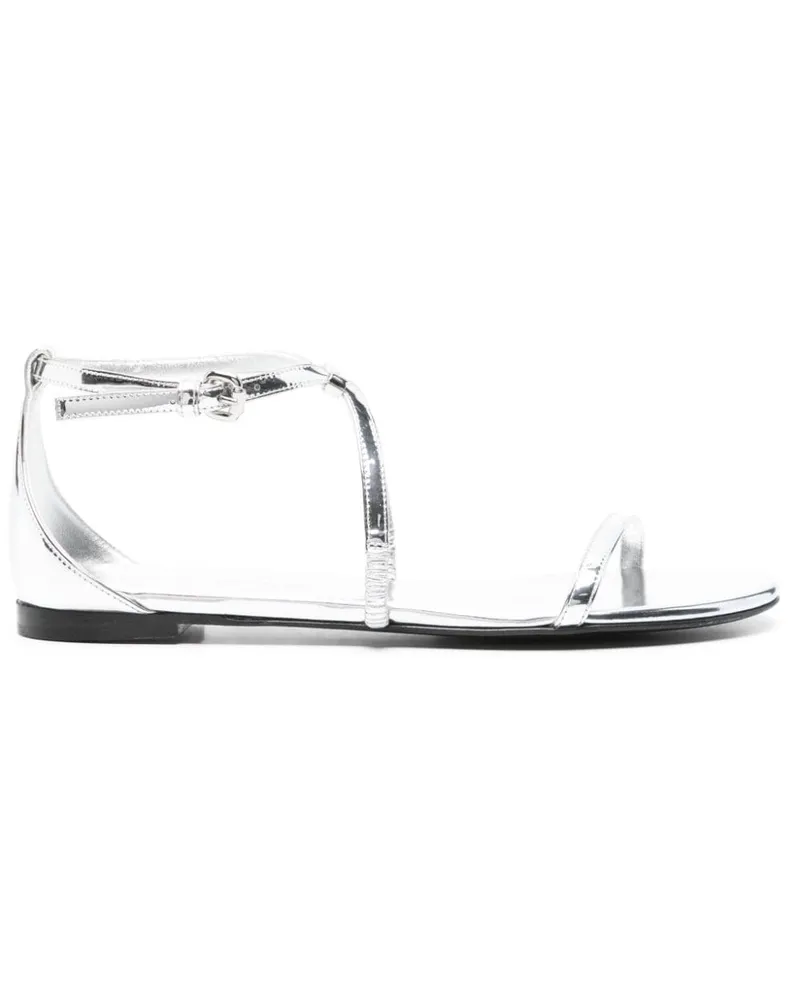 Alexander McQueen Sandalen im Metallic-Look - Silber Silber