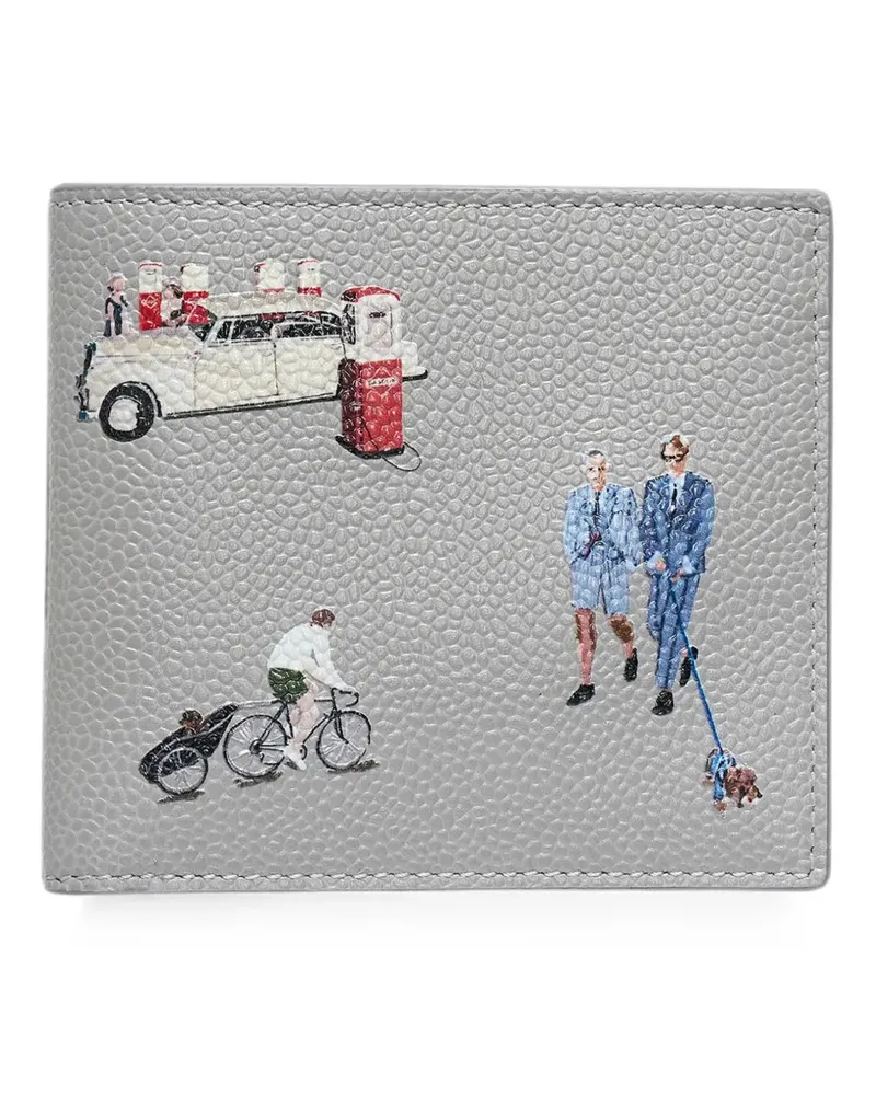 Thom Browne Portemonnaie mit Print - Grau Grau