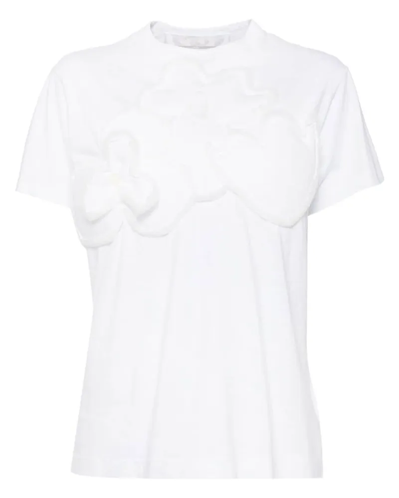 Comme des Garçons Tülloberteil mit Blume - Weiß Weiß