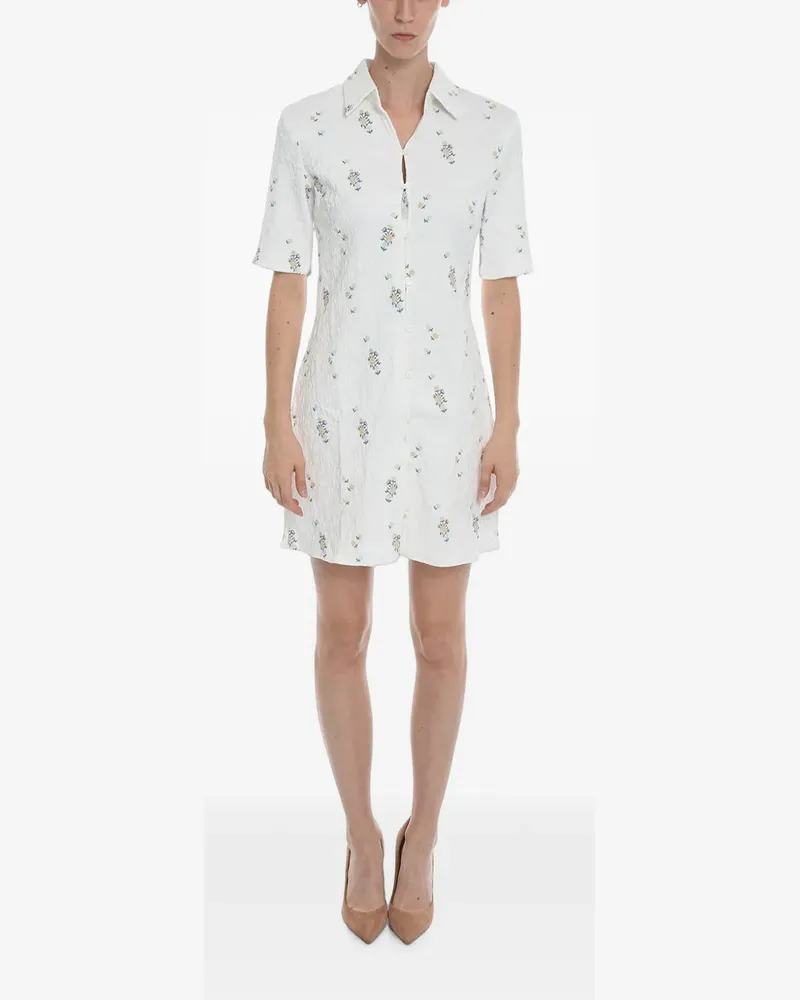 Samsøe & Samsøe Mariah floral-jacquard mini shirt dress - Weiß Weiß