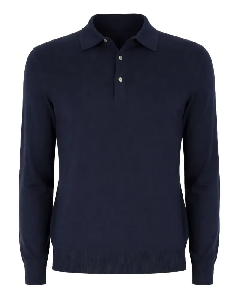 Gran Sasso button wool polo shirt - Blau Blau
