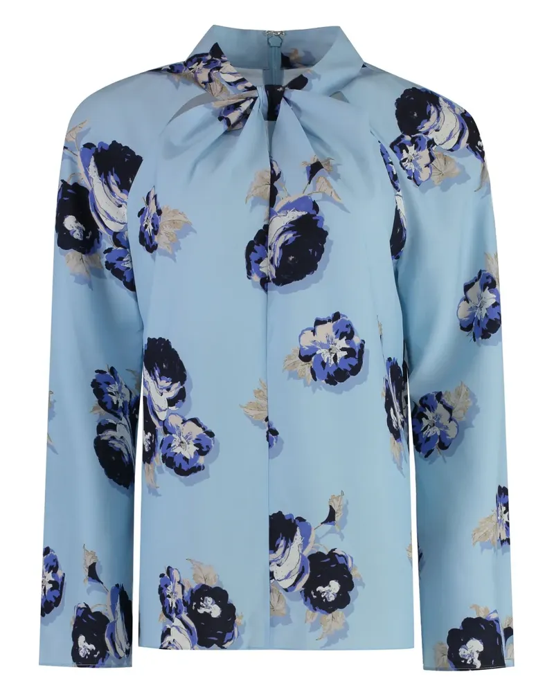 ST. JOHN Bluse mit Blumen-Print - Blau Blau