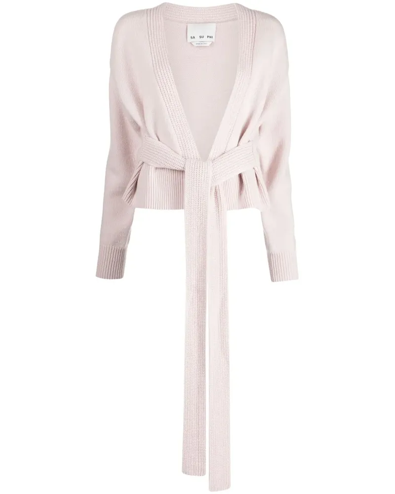 Sa Su Phi Mantel mit geknoteter Taille - Rosa Rosa