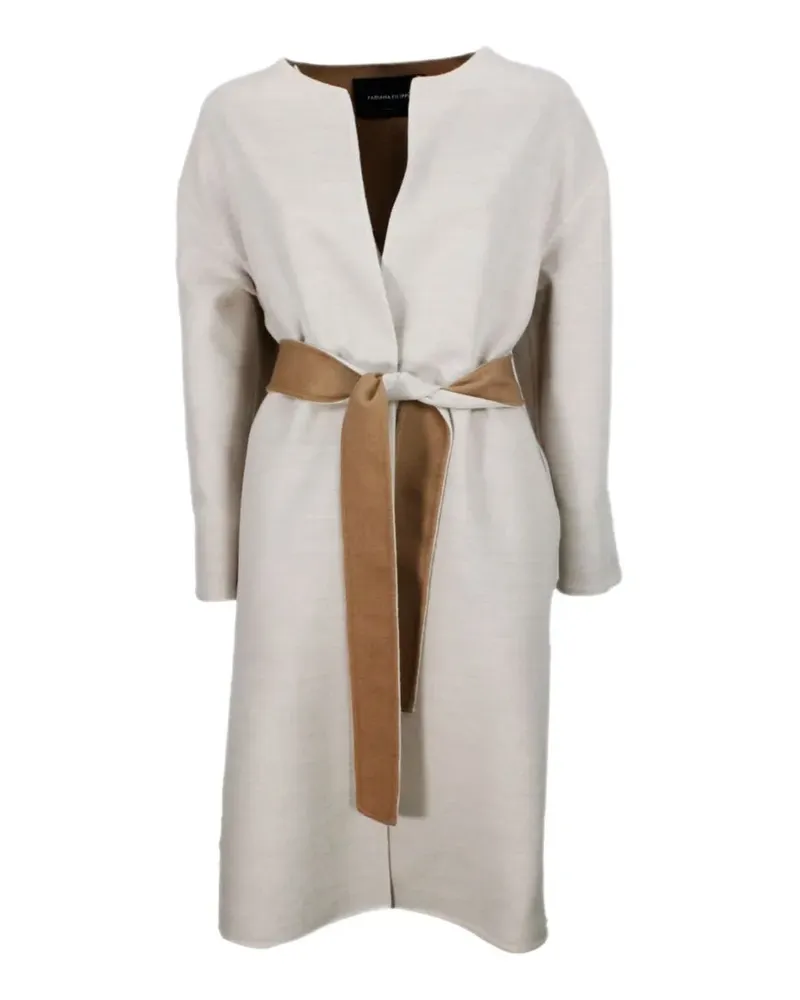 Fabiana Filippi belt-detail coat - Nude Nude