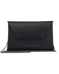 Brunello Cucinelli Clutch mit Logo-Stempel Schwarz