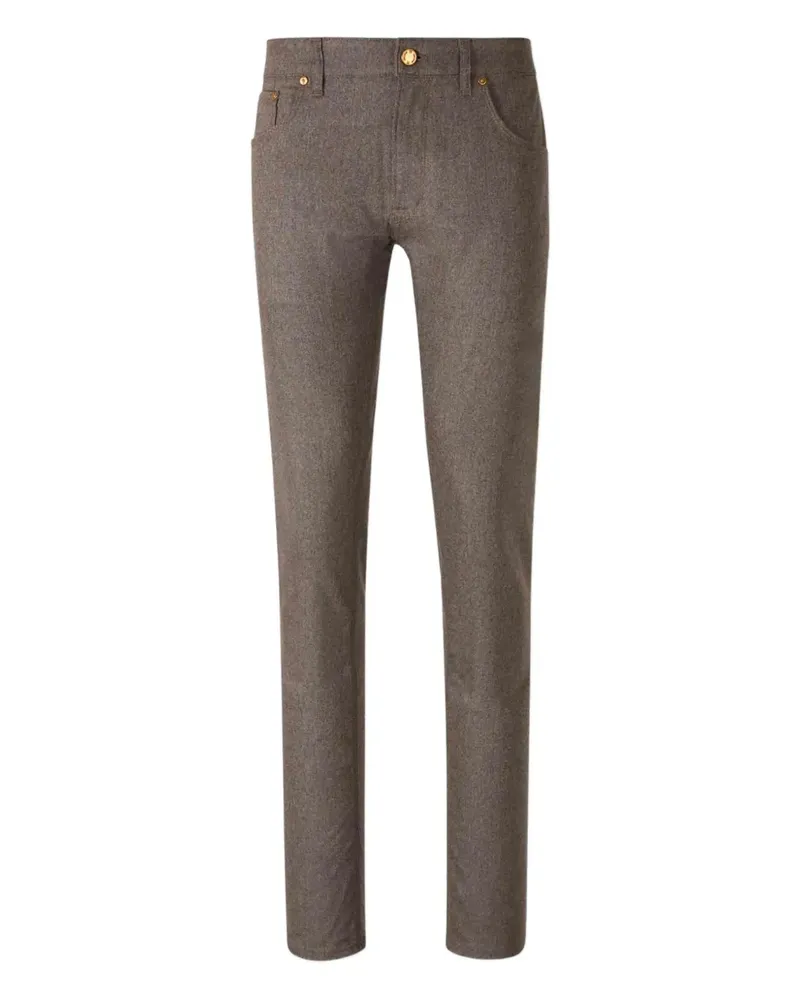 PT TORINO Geknöpfte Hose mit Gürtelschlaufe - Braun Braun