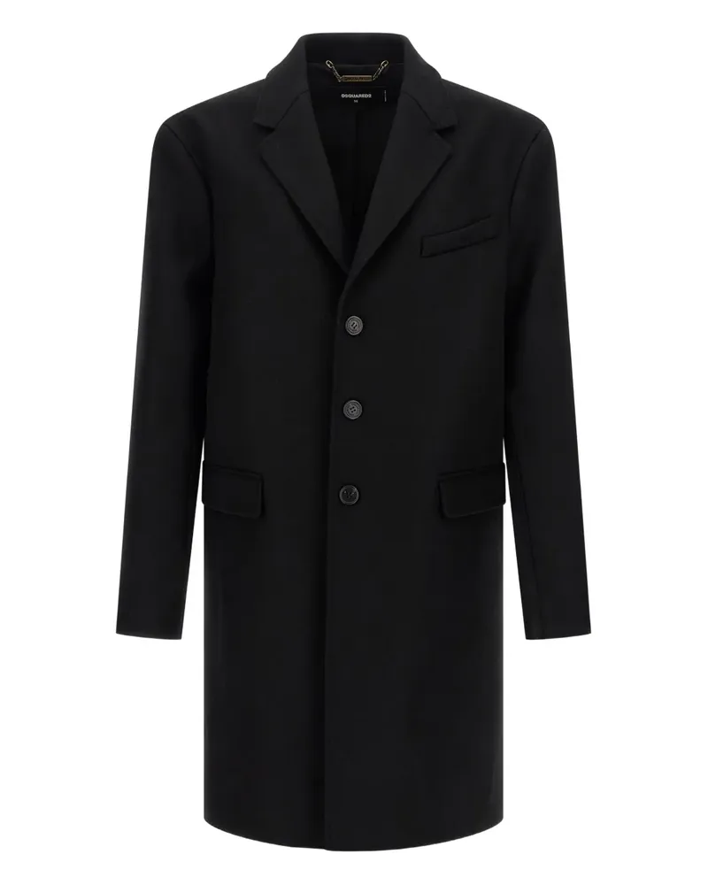 Dsquared2 Mantel mit Knopfverschluss - Schwarz Schwarz