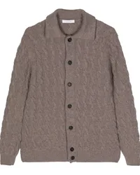 Cruciani Cardigan mit Zopfmuster Braun