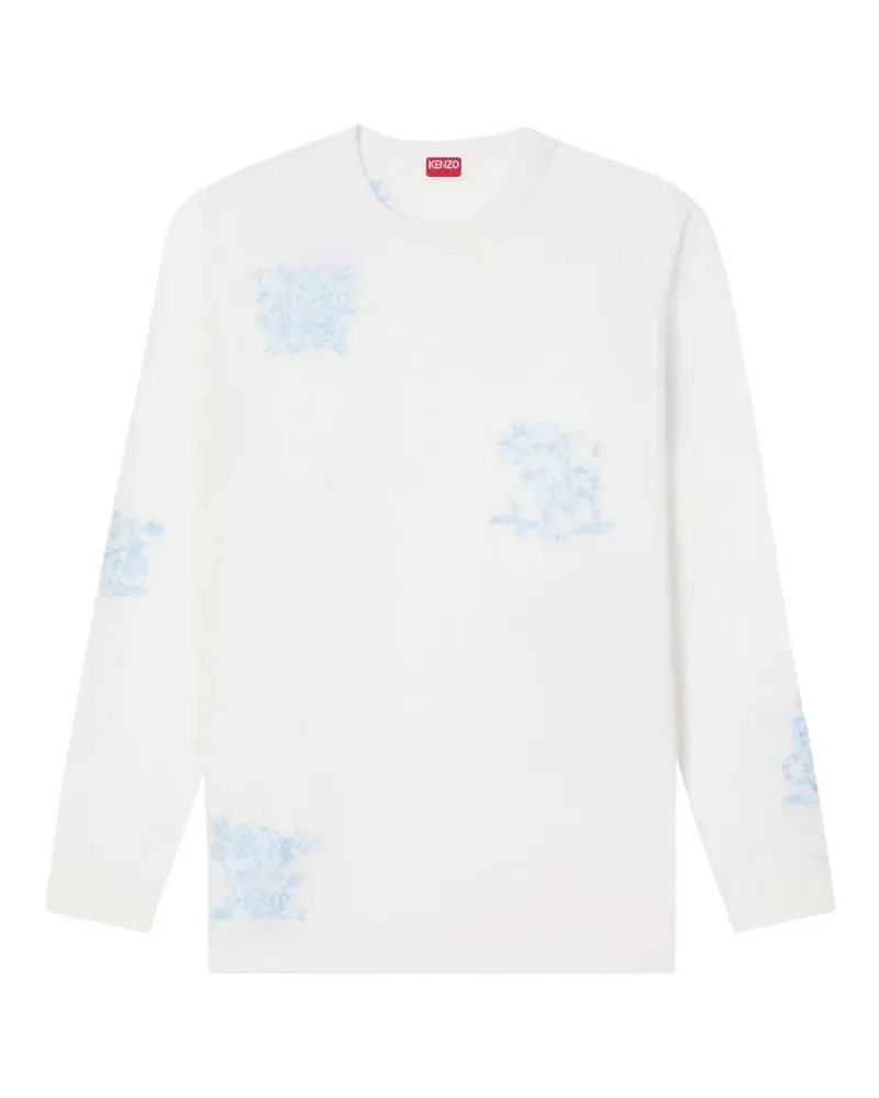 Kenzo T-Shirt mit Blumen-Print - Weiß Weiß