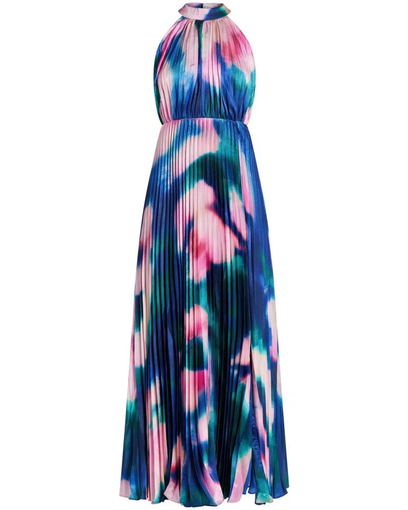 Monique Lhuillier Maxikleid mit Falten - Blau Blau