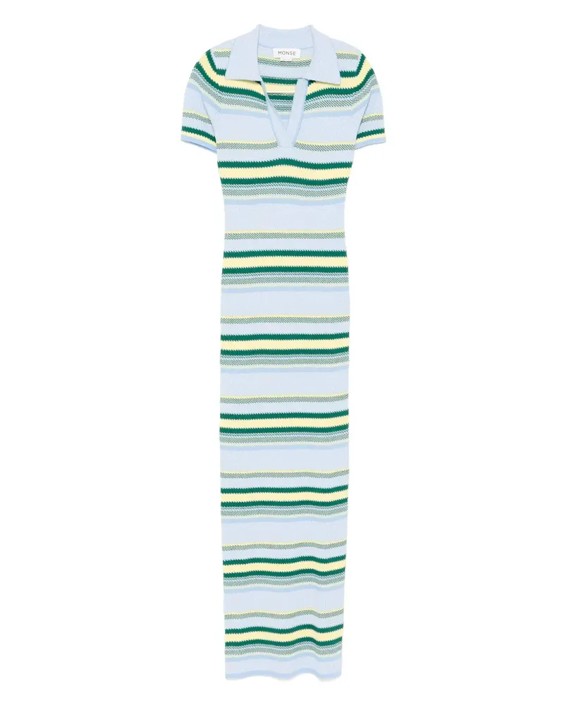 Monse Gestreiftes Jacquard-Maxikleid - Blau Blau