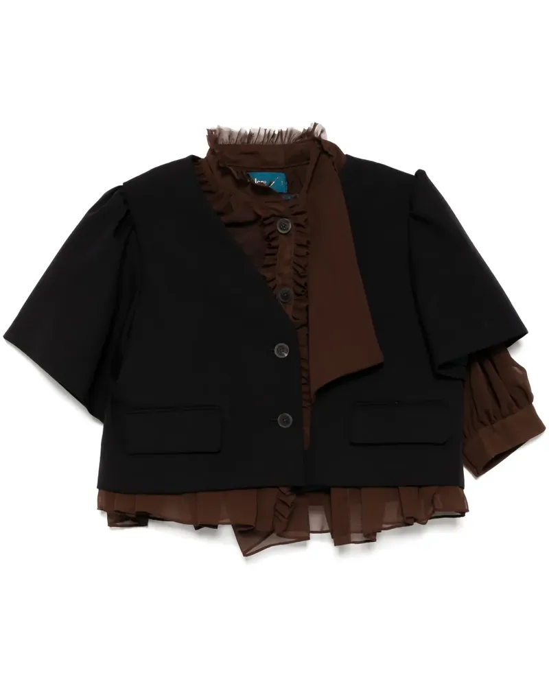 kolor Jacke im Layering-Look - Schwarz Schwarz