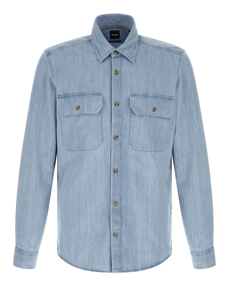 HUGO BOSS H-Liam buttoned chest-pockets shirt - Blau Blau