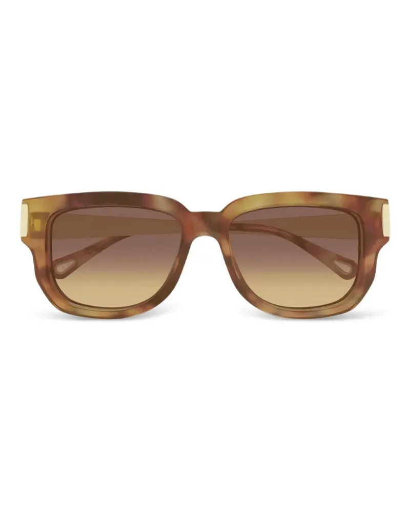 Chloé Sonnenbrille mit eckigem Gestell - Braun Braun