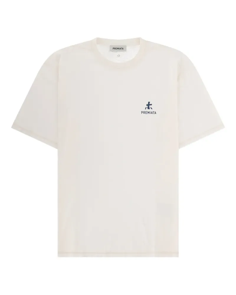 Premiata logo-print T-shirt - Nude Nude