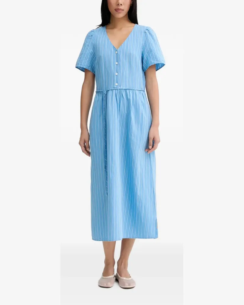Marc O'Polo striped V-neck midi dress - Blau Blau