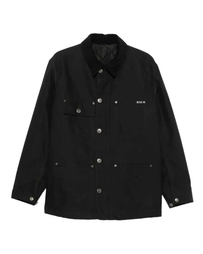 Prada Jacke mit Cordkragen - Schwarz Schwarz