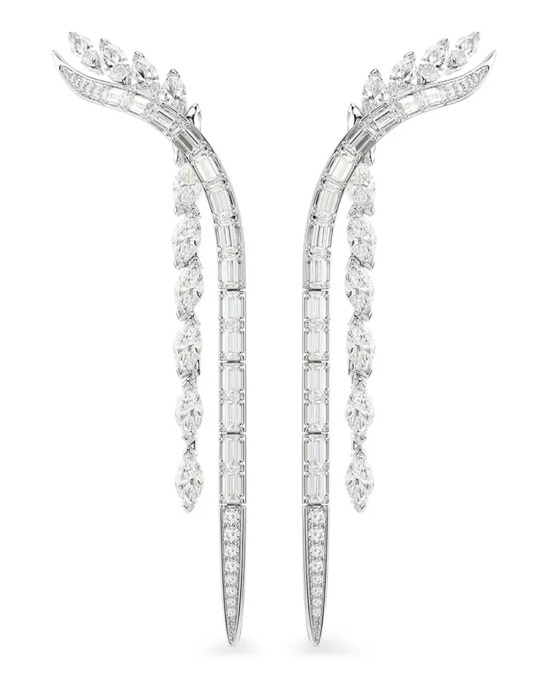 Swarovski Hängeohrringe mit Kristallverzierung - Silber Silber