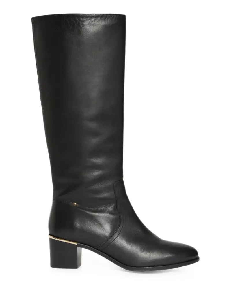 Vanessa Bruno Kniehohe Stiefel mit goldfarbenen Beschlägen - Schwarz Schwarz