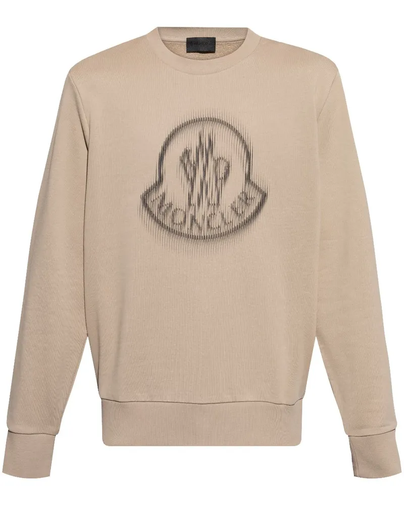 Moncler Sweatshirt mit verschwommenem Logo - Nude Nude