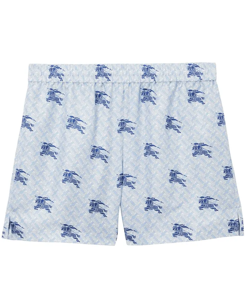 Burberry Shorts aus Seide mit Monogramm - Blau Blau