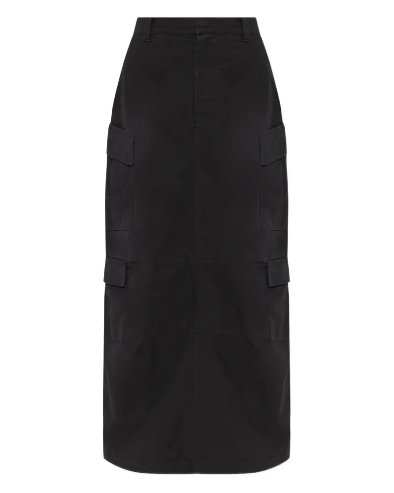 Balenciaga Midirock mit aufgesetzten Taschen - Schwarz Schwarz