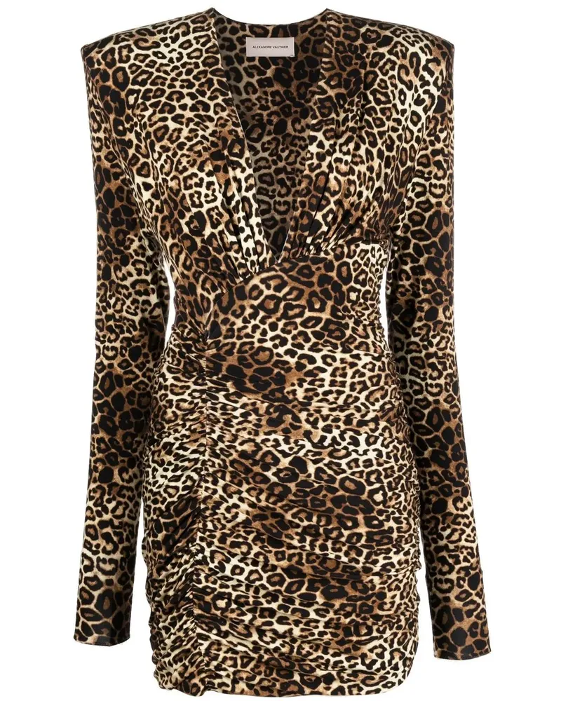 Alexandre Vauthier Kleid mit Print - Braun Braun
