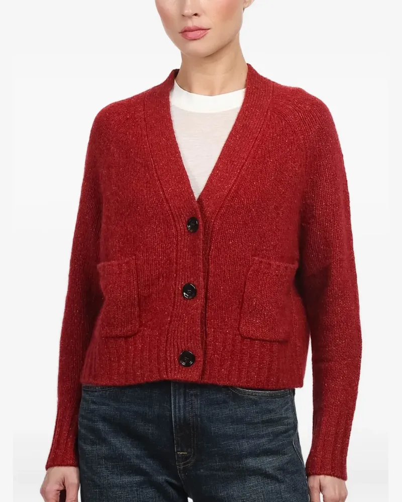 ALLUDE Kaschmircardigan mit V-Ausschnitt - Rot Rot