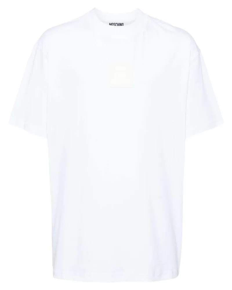 Moschino T-Shirt mit Logo-Patch - Weiß Weiß