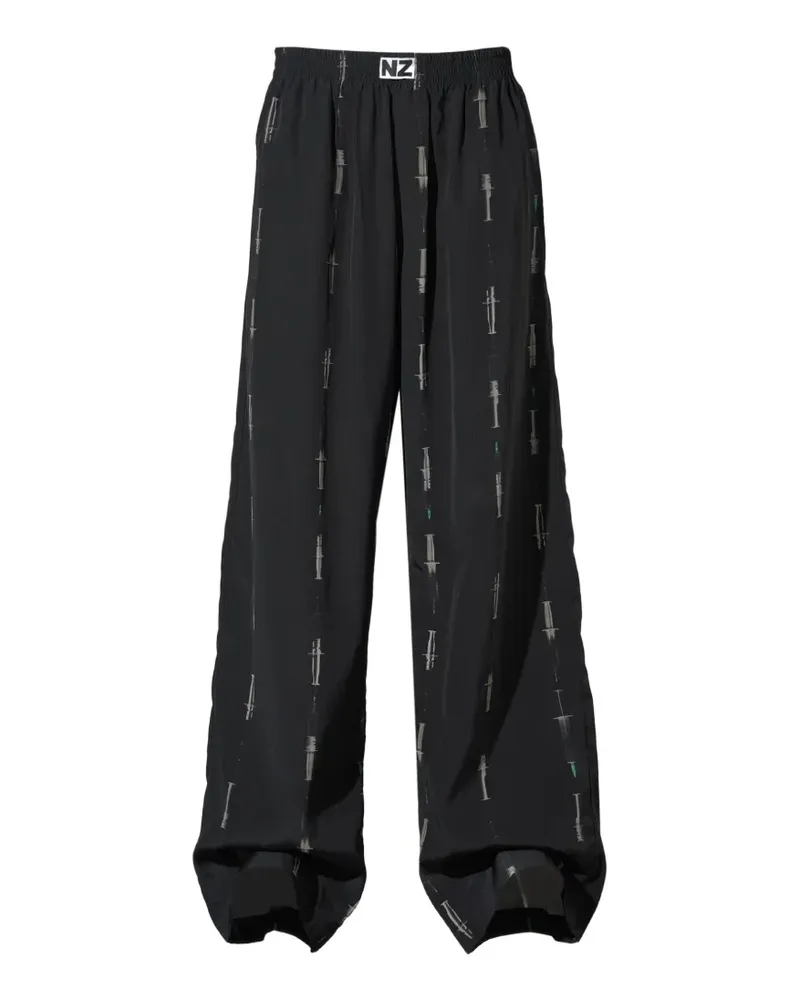 Natasha Zinko Botox Pyjama mit Spritzenprint - Schwarz Schwarz