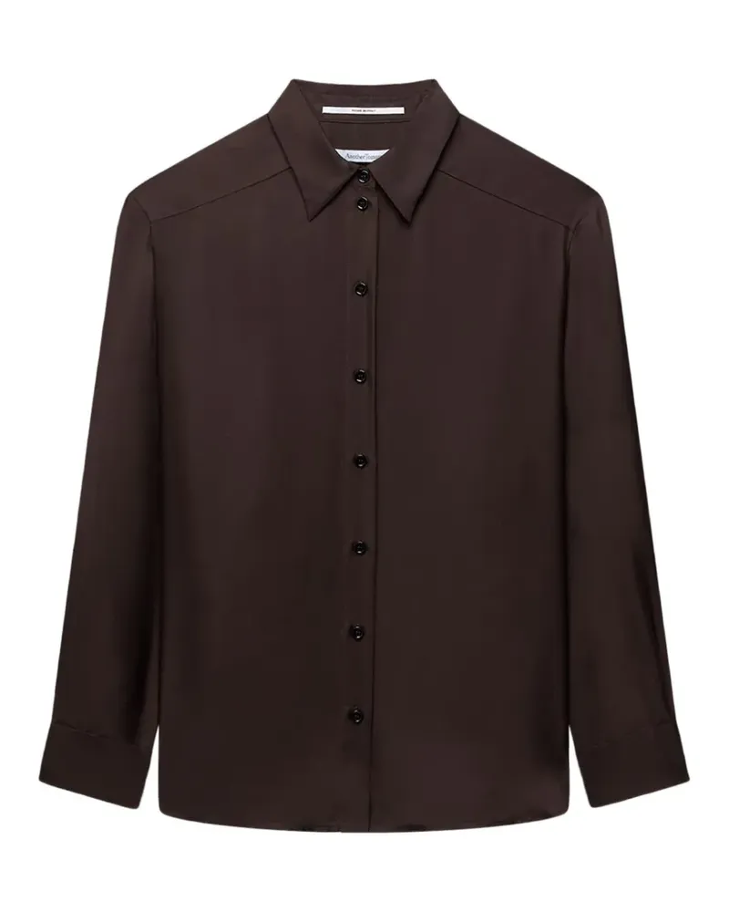 Another Tomorrow pleat-back silk shirt - Braun Braun