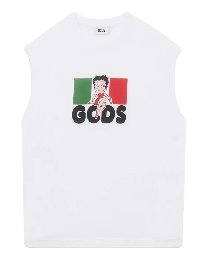 GCDS x Betty Boop sleeveless cotton T-shirt - Weiß Weiß