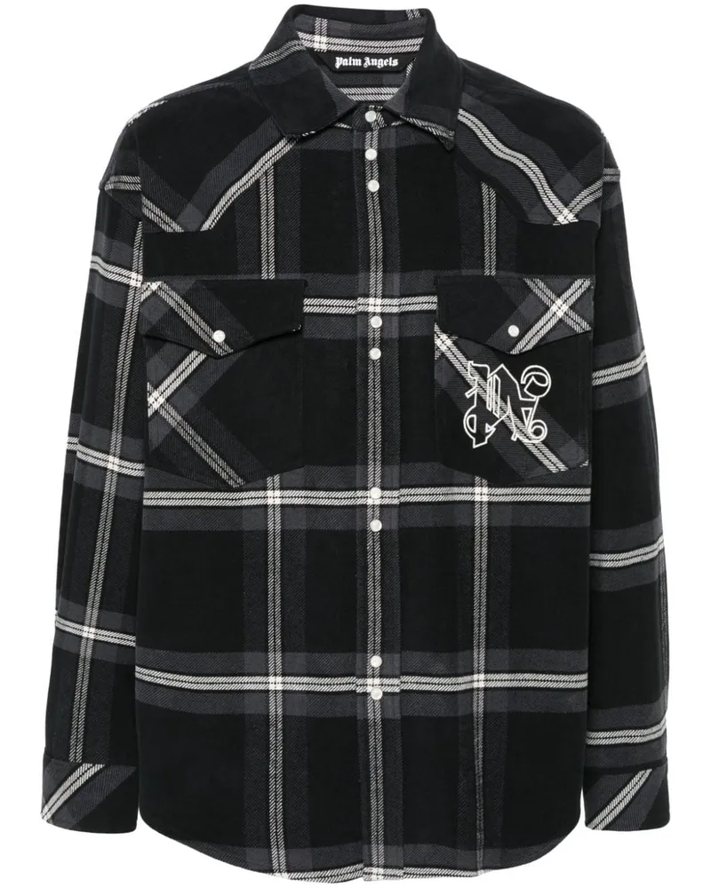 Palm Angels Karierte Flanell-Hemdjacke - Grau Grau