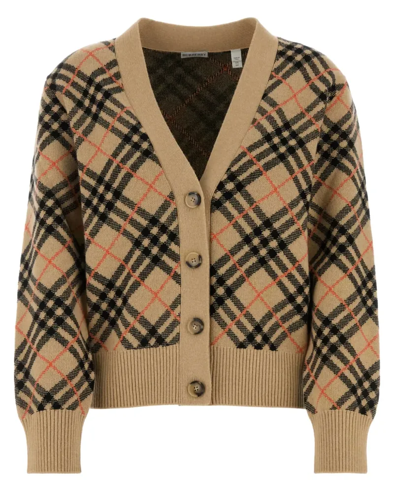 Burberry Karierter Kaschmircardigan - Nude Nude