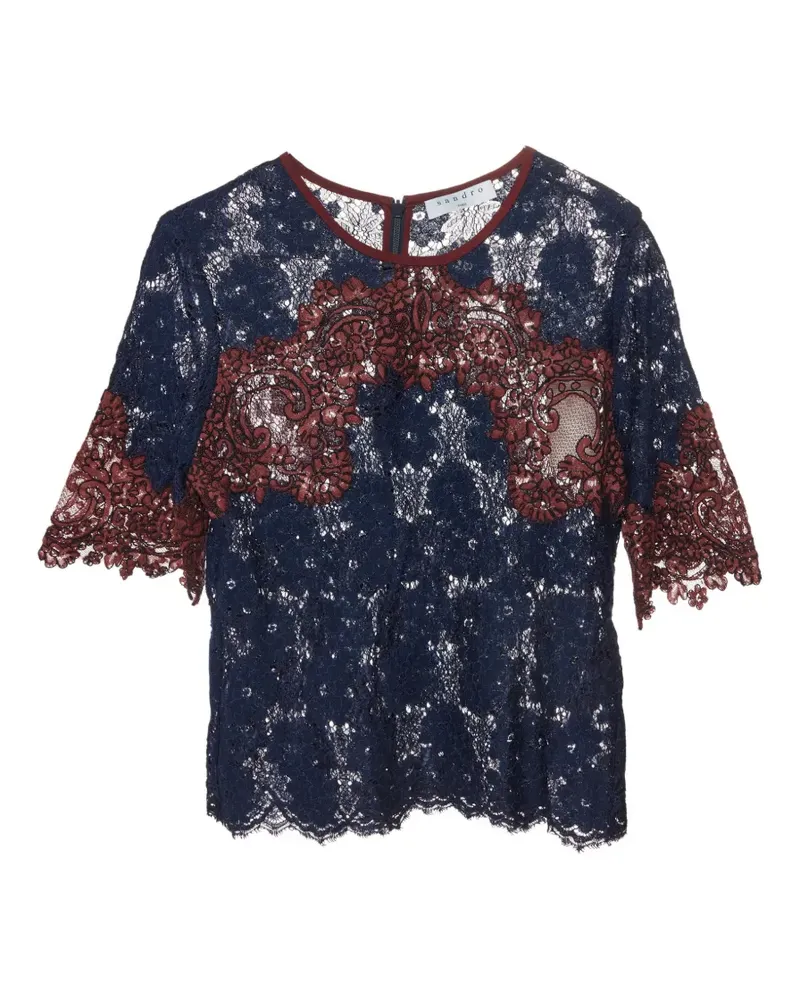 Sandro floral lace blouse - Blau Blau