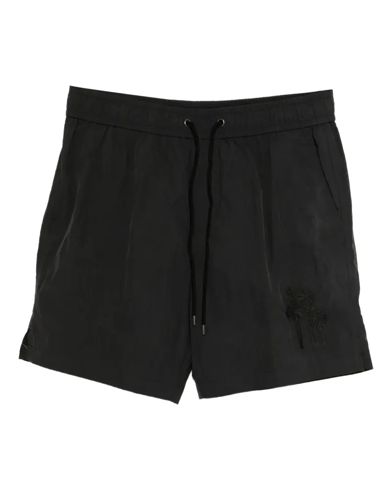 James Perse Segelshorts mit Palmenstickerei - Schwarz Schwarz