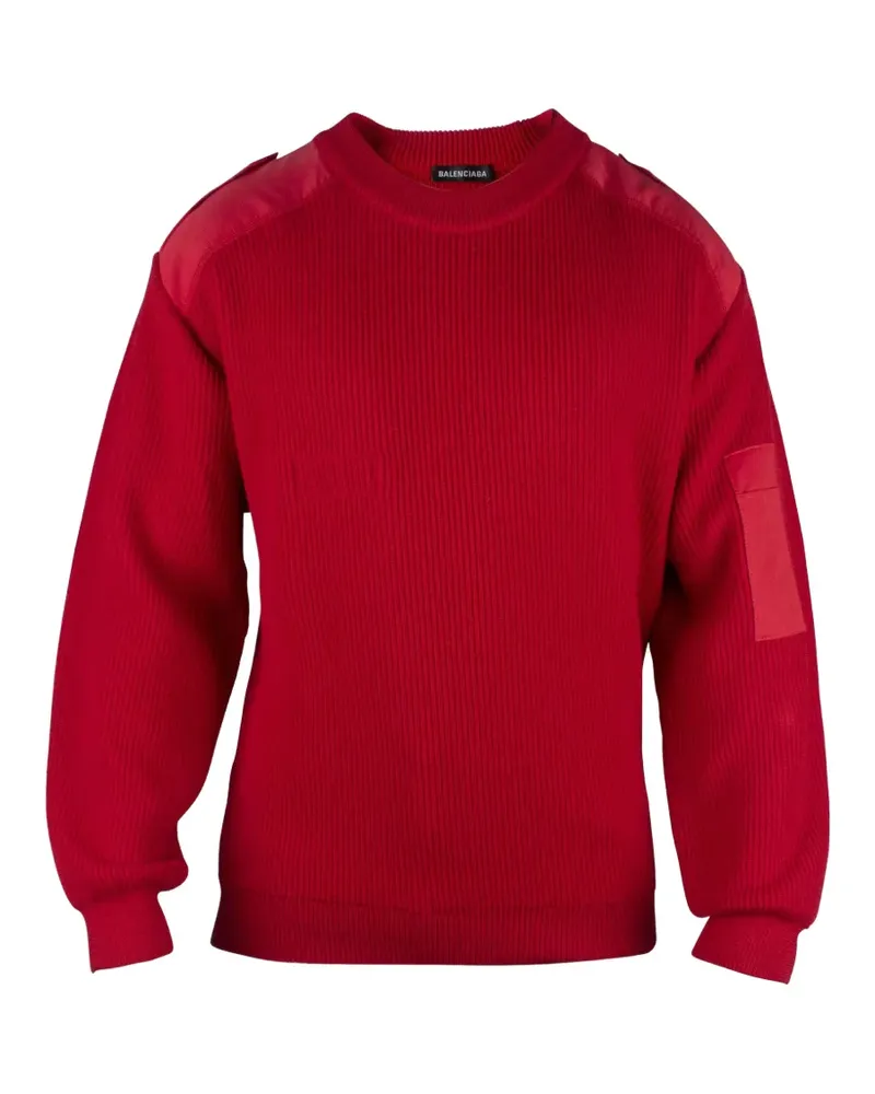 Balenciaga logo-embroidered ribbed-knit sweater - Rot Rot